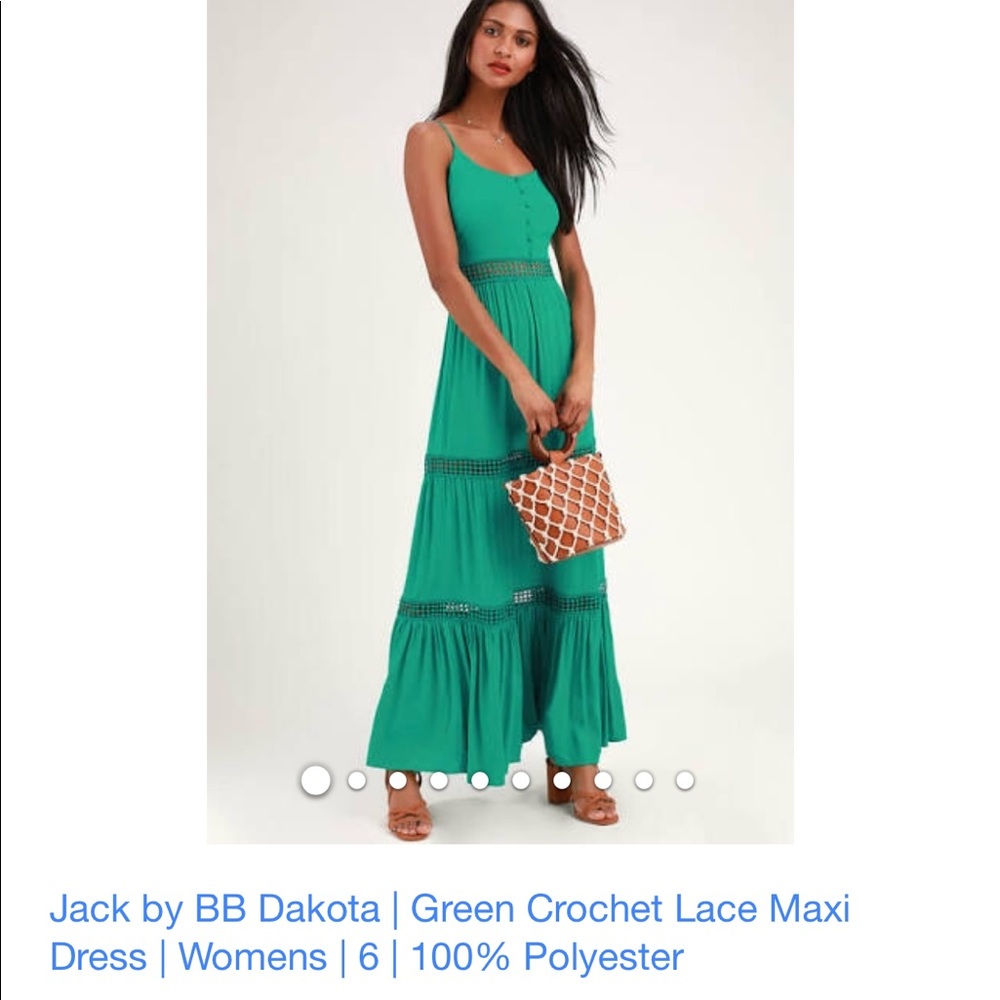 Green crochet maxi dress